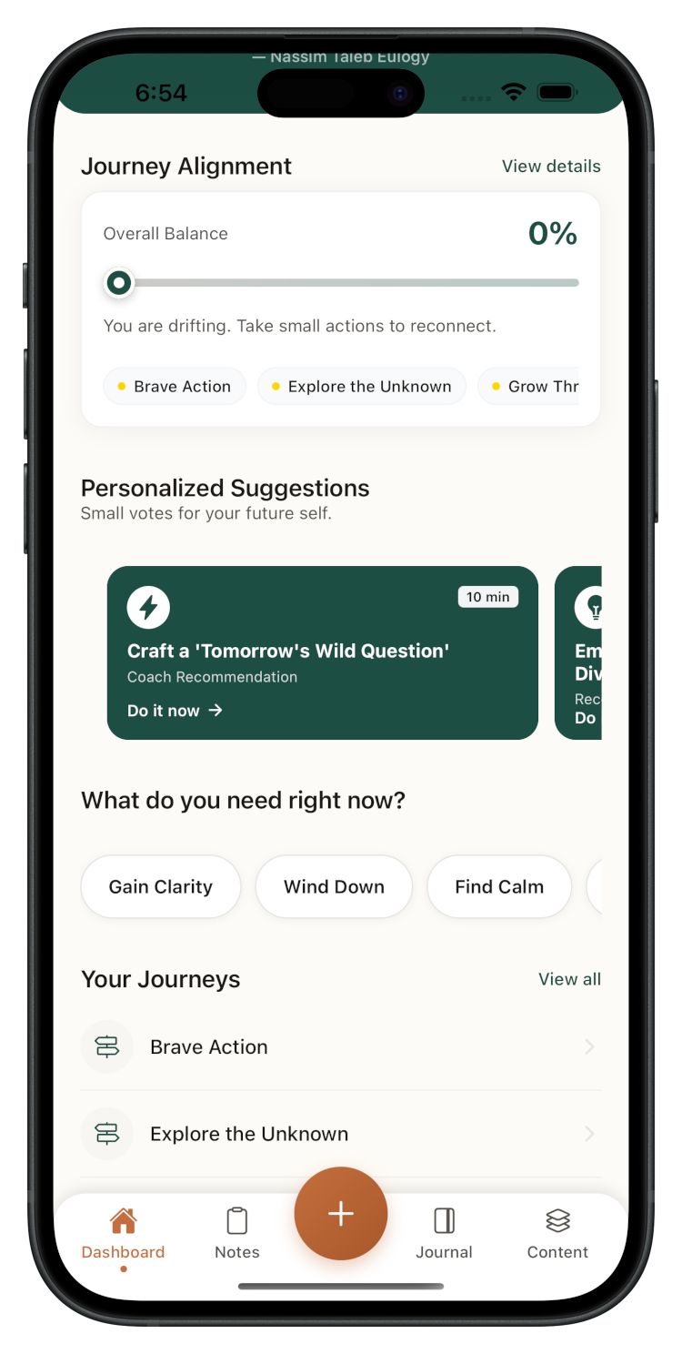 App dashboard screenshot