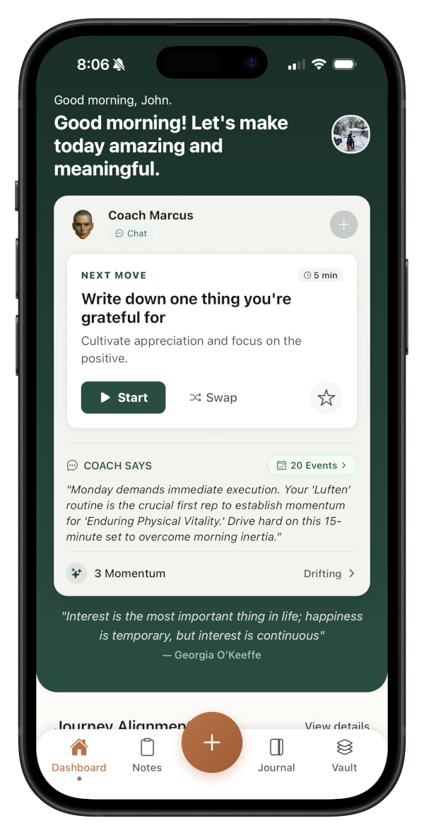 JourneAI Mobile App on iPhone