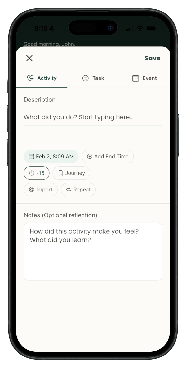 App Quick Action screenshot